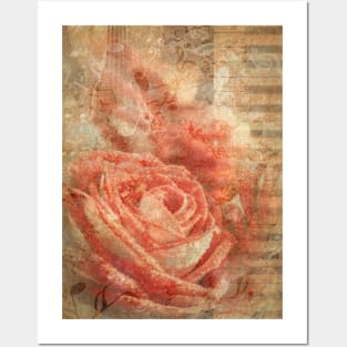 Roses bouquet and violin Posters and Art